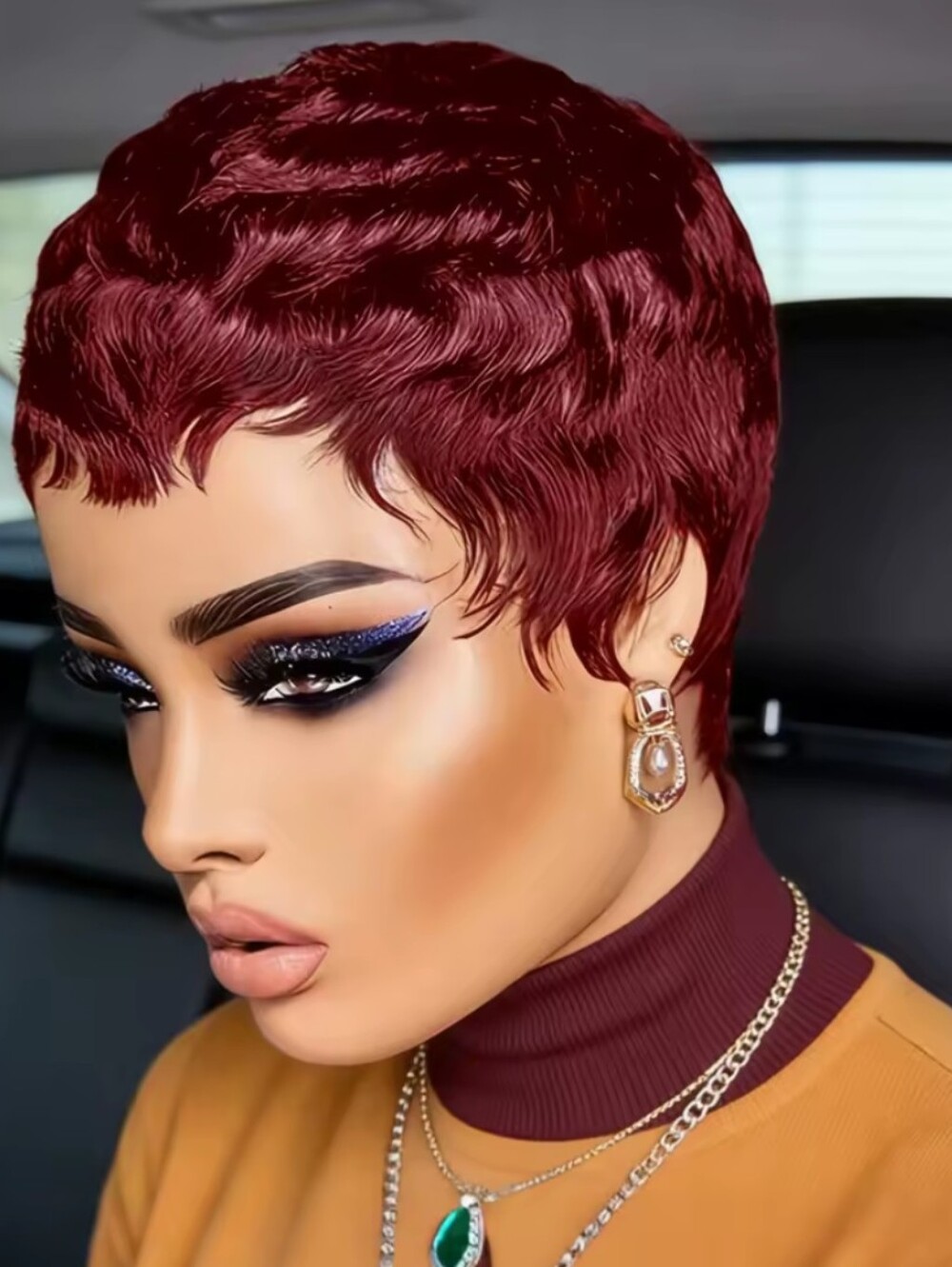 Women's 4" Inch Short Pixie Cut Wig Human Hair Wig